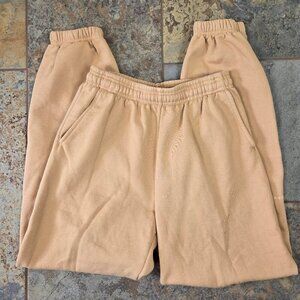 Aritzia TNA Size XS The Super Fleece Taupe Jogger Pants Elastic Waist NWOT
